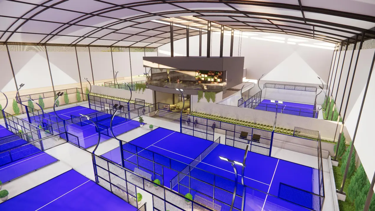 Design preview of the Solace courts under a curved roof